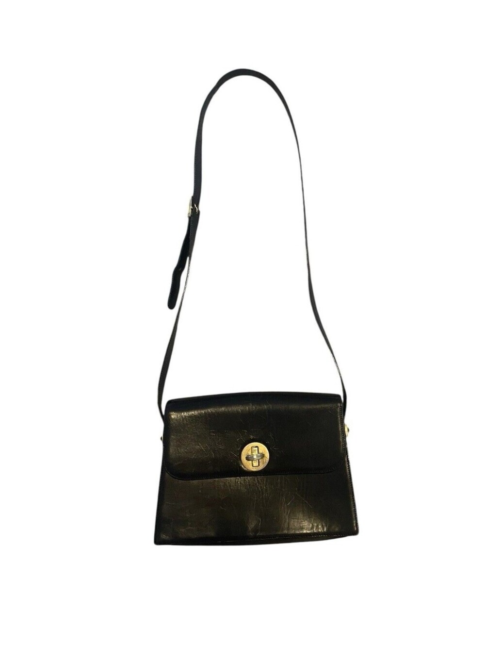 Vintage Bruno Magli Tessa Black Cross Body Bag Purse Handbag